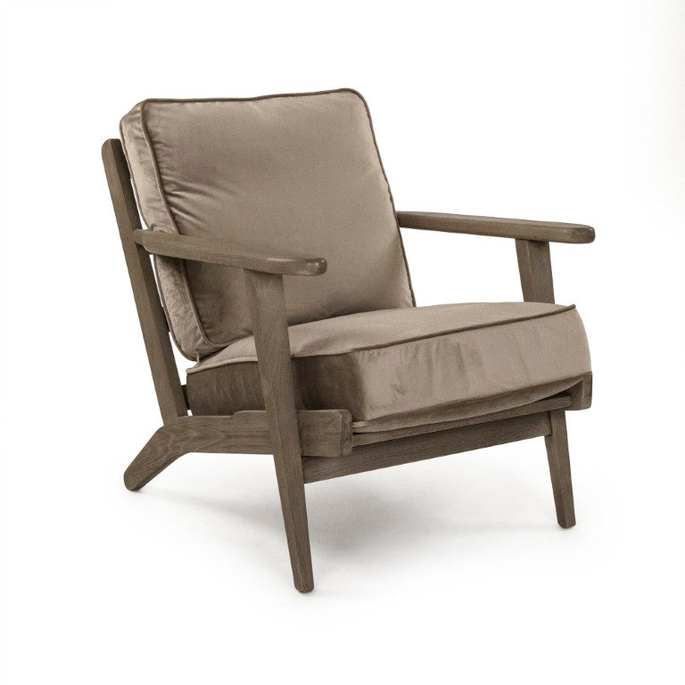 Zentique Arizona Velvet Club Chair with Beech Wood Frame — Plush Seating, Classic Silhouette for Cozy Rooms CFH297 E993 V074