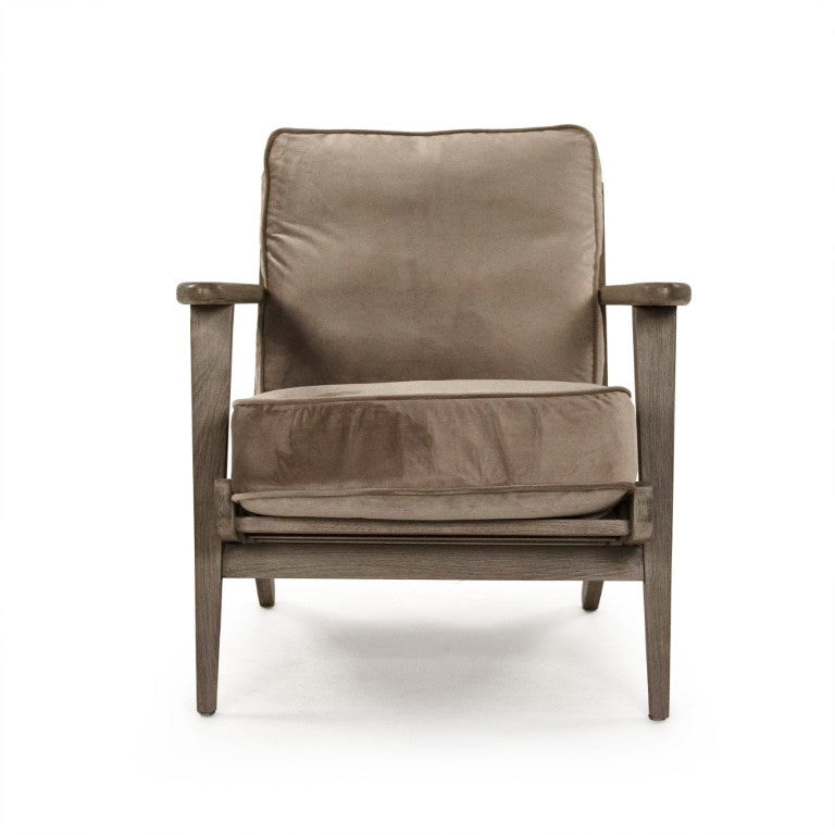 Zentique Arizona Velvet Club Chair with Beech Wood Frame — Plush Seating, Classic Silhouette for Cozy Rooms CFH297 E993 V074