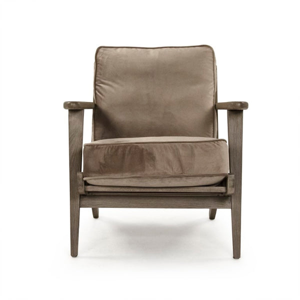 Zentique Arizona Velvet Club Chair with Beech Wood Frame — Plush Seating, Classic Silhouette for Cozy Rooms CFH297 E993 V074