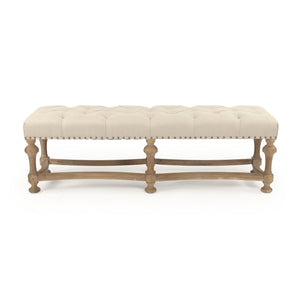 Clair Bench Limed Grey Oak, Natural Linen CFH402-Z E272 A003 Zentique