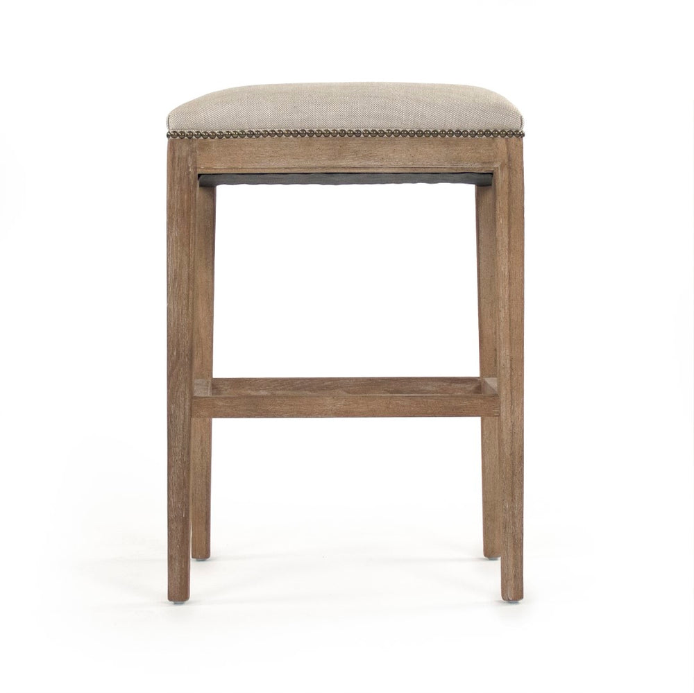 Cora Bar Stool Limed Grey Oak, Oatmeal Polyester CFH403 Bar E272 C053 Zentique