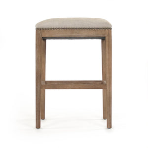 Cora Bar Stool Limed Grey Oak, Oatmeal Polyester CFH403 Bar E272 C053 Zentique
