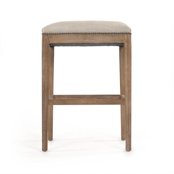 Cora Bar Stool Limed Grey Oak, Oatmeal Polyester CFH403 Bar E272 C053 Zentique
