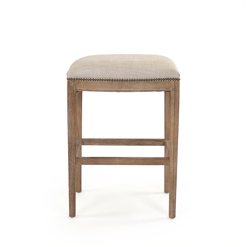 Cora Bar Stool Limed Grey Oak, Oatmeal Polyester CFH403 Bar E272 C053 Zentique