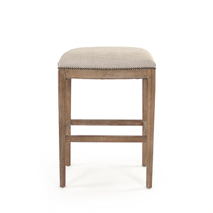 Cora Bar Stool Limed Grey Oak, Oatmeal Polyester CFH403 Bar E272 C053 Zentique