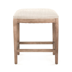 Cora Counter Stool without Nailheads Limed Grey Oak, Oatmeal Polyester CFH403 Counter E272 C053 wo NH Zentique