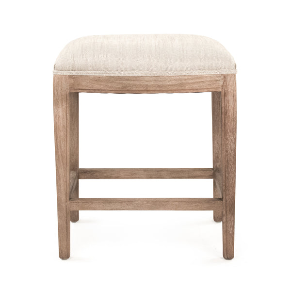 Cora Counter Stool without Nailheads Limed Grey Oak, Oatmeal Polyester CFH403 Counter E272 C053 wo NH Zentique