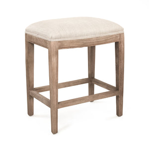 Cora Counter Stool without Nailheads Limed Grey Oak, Oatmeal Polyester CFH403 Counter E272 C053 wo NH Zentique