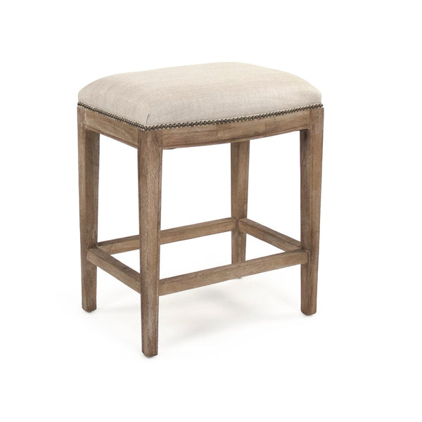 Cora Counter Stool w/ Nailhead Limed Grey Oak, Oatmeal Polyester CFH403 Counter E272 C053 Zentique