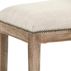 Cora Counter Stool w/ Nailhead Limed Grey Oak, Oatmeal Polyester CFH403 Counter E272 C053 Zentique
