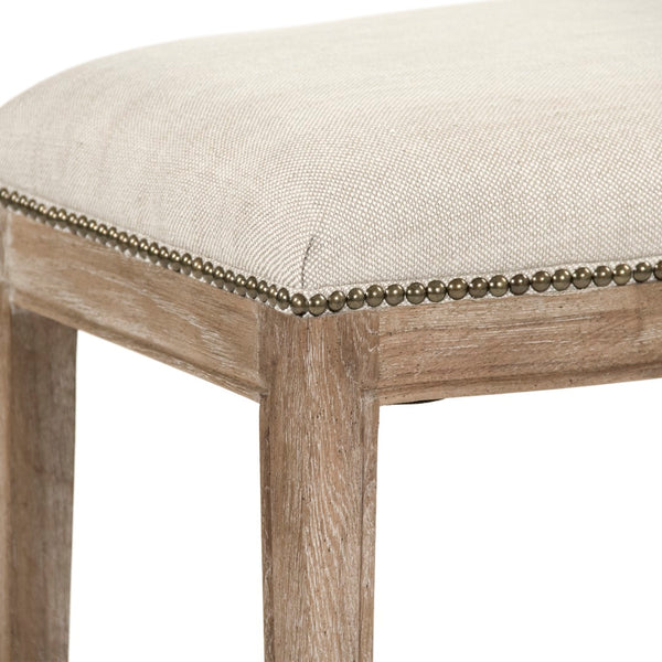 Cora Counter Stool w/ Nailhead Limed Grey Oak, Oatmeal Polyester CFH403 Counter E272 C053 Zentique