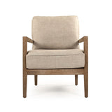 Davin Club Chair Limed Grey Oak, Cream Natural Linen CFH408 E272 A015-A Zentique