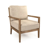 Davin Club Chair Limed Grey Oak, Cream Natural Linen CFH408 E272 A015-A Zentique