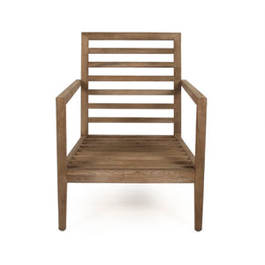 Zentique Davin Linen Club Chair with Solid Oak Frame — Comfortable Padded Seat, Natural Finish, Timeless Style CFH408 E272 A015-A