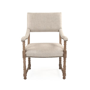 Silas Arm Chair Limed Grey Oak, Cream Natural Linen CFH420 E272 A015-A Zentique