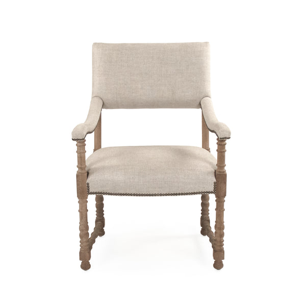 Silas Arm Chair Limed Grey Oak, Cream Natural Linen CFH420 E272 A015-A Zentique