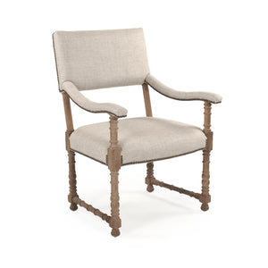 Silas Arm Chair Limed Grey Oak, Cream Natural Linen CFH420 E272 A015-A Zentique
