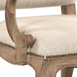 Grayson Arm Chair Limed Grey Oak, Cotton Linen CFH422-F E272 C053 Zentique