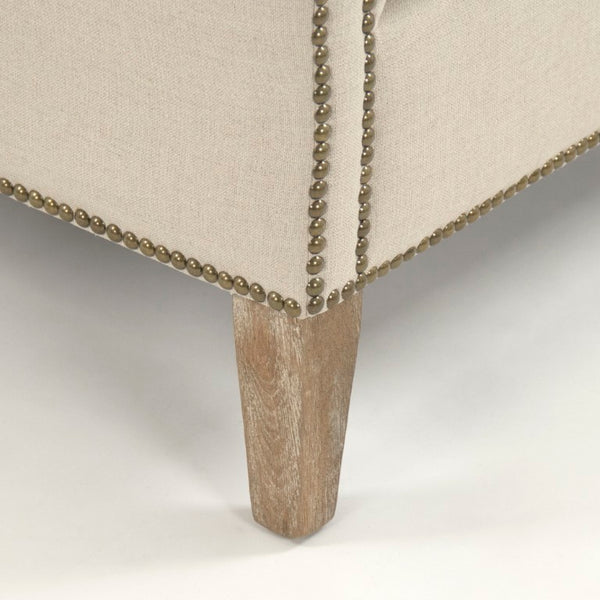 Zentique Aldrich Club Chair Linen Upholstered Solid Oak Frame — Classic Club Comfort, Supportive Deep Seat (96) CFH465 E272 A003