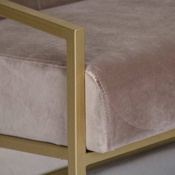 Heather Love Chair Gold Metal, Grey Velvet CFH504-1.5 V074 Zentique