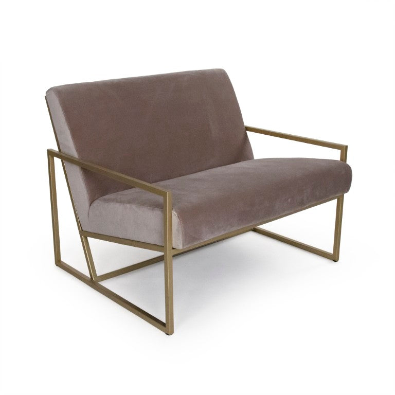 Zentique Heather Velvet Love Chair — Compact Modern Accent with Metal Frame, Plush Upholstery, Chic Supportive Seating (97 chars) CFH504-1.5 V074