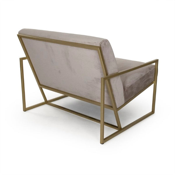 Zentique Heather Velvet Love Chair — Compact Modern Accent with Metal Frame, Plush Upholstery, Chic Supportive Seating (97 chars) CFH504-1.5 V074