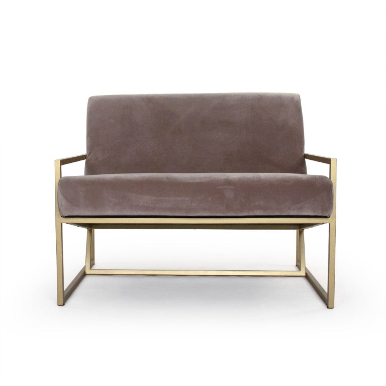 Zentique Heather Velvet Love Chair — Compact Modern Accent with Metal Frame, Plush Upholstery, Chic Supportive Seating (97 chars) CFH504-1.5 V074