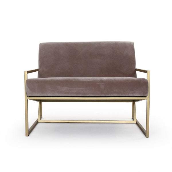 Zentique Heather Velvet Love Chair — Compact Modern Accent with Metal Frame, Plush Upholstery, Chic Supportive Seating (97 chars) CFH504-1.5 V074