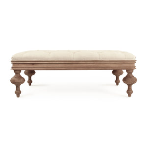 Lara Tufted Ottoman Limed Grey Oak, Natural Linen CT508-Z E272 A003 Zentique
