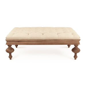 Lara Tufted Ottoman Limed Grey Oak, Natural Linen CT508-Z E272 A003 Zentique