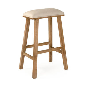 Zentique Jocelyn Oak Bar Stool with Linen Seat — Slim Nordic Design, Durable Solid Oak, Comfortable Ergonomic Seating 95 chars CFH519 Bar E272 A003