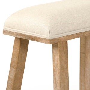 Zentique Jocelyn Natural Oak Counter Stool with Linen Upholstery, Ergonomic Padded Seat, Sturdy Joinery (97 chars) CFH519 Counter E272 A003