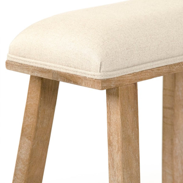 Zentique Jocelyn Natural Oak Counter Stool with Linen Upholstery, Ergonomic Padded Seat, Sturdy Joinery (97 chars) CFH519 Counter E272 A003