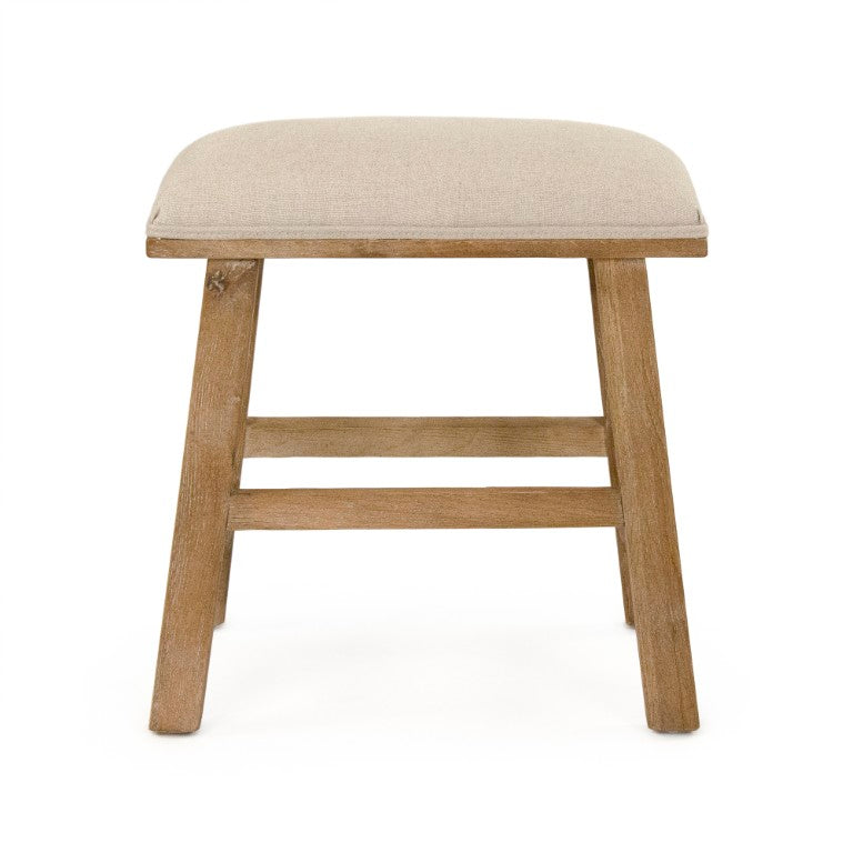 Zentique Jocelyn Oak Stool with Linen Upholstery — Compact, Scandinavian-Minimal Accent Seat for Living Spaces CFH519 E272 A003