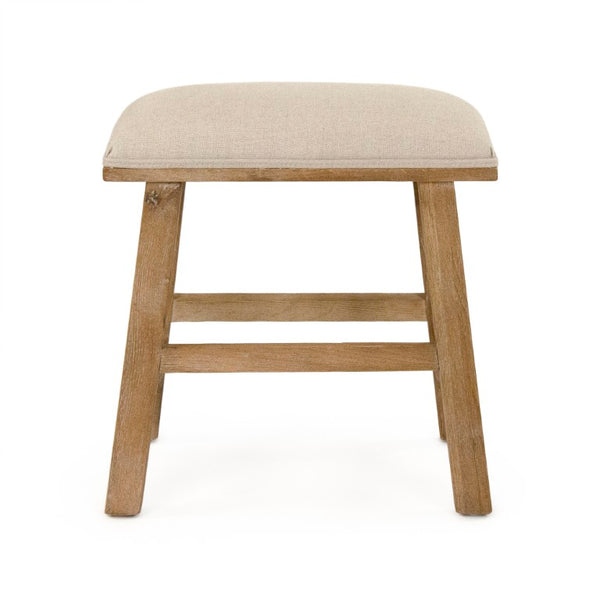 Zentique Jocelyn Oak Stool with Linen Upholstery — Compact, Scandinavian-Minimal Accent Seat for Living Spaces CFH519 E272 A003