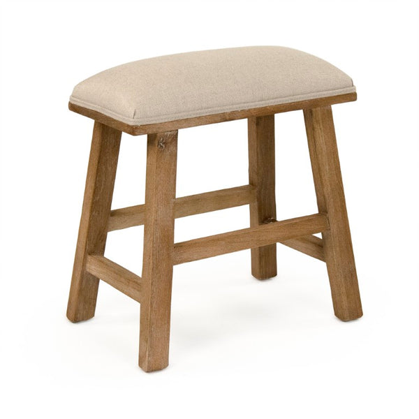 Zentique Jocelyn Oak Stool with Linen Upholstery — Compact, Scandinavian-Minimal Accent Seat for Living Spaces CFH519 E272 A003