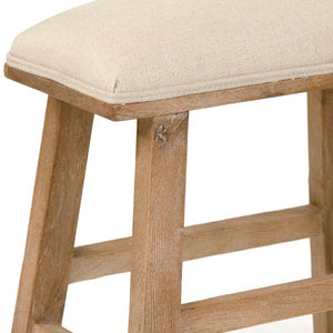 Zentique Jocelyn Oak Stool with Linen Upholstery — Compact, Scandinavian-Minimal Accent Seat for Living Spaces CFH519 E272 A003