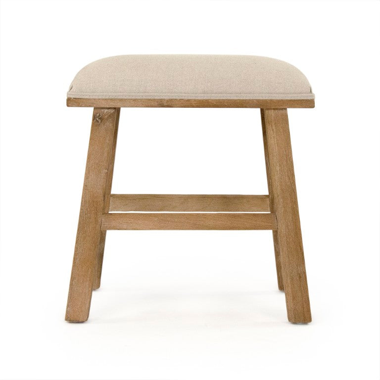Zentique Jocelyn Oak Stool with Linen Upholstery — Compact, Scandinavian-Minimal Accent Seat for Living Spaces CFH519 E272 A003