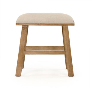 Zentique Jocelyn Oak Stool with Linen Upholstery — Compact, Scandinavian-Minimal Accent Seat for Living Spaces CFH519 E272 A003