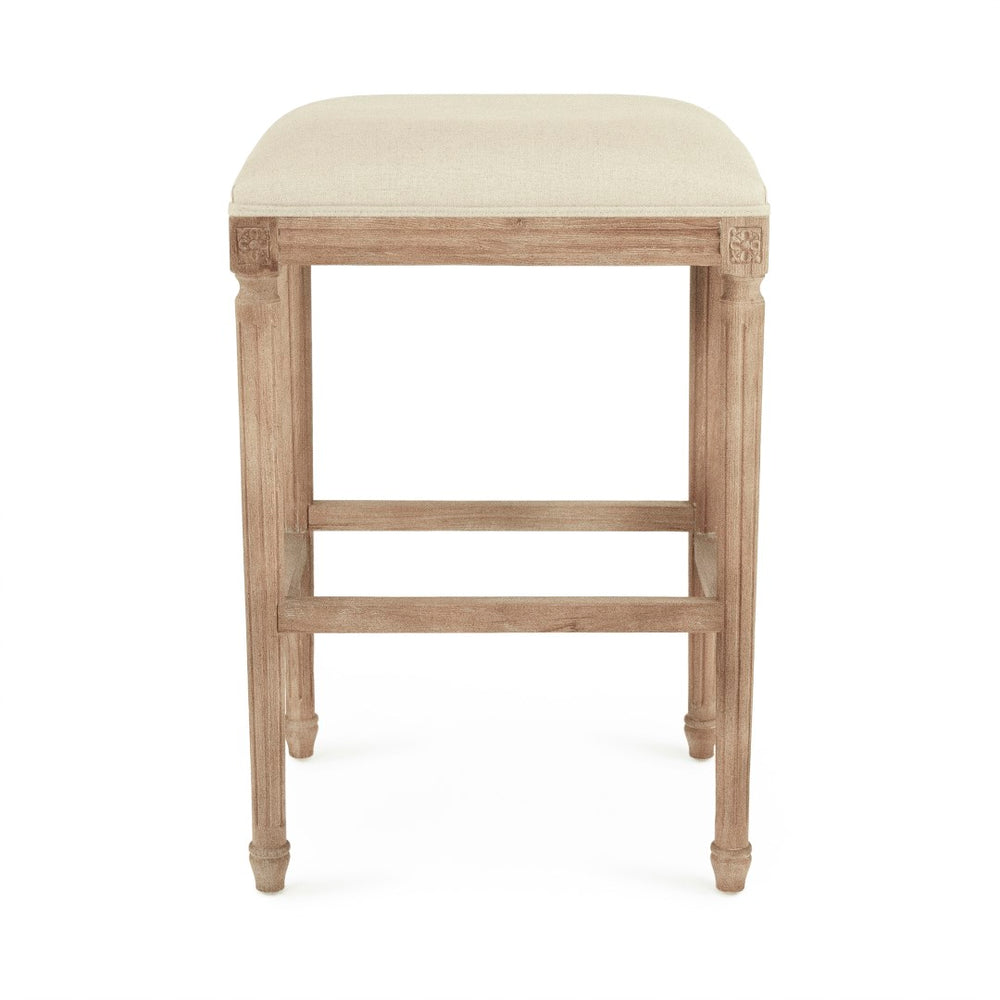 Louis Bar Stool Limed Grey Oak, Natural Linen CFH520 Bar E272 A003 Zentique