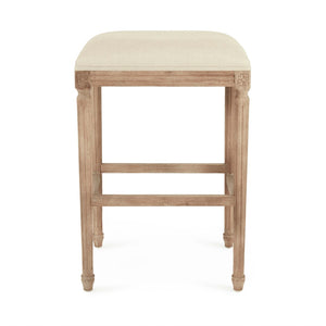 Louis Bar Stool Limed Grey Oak, Natural Linen CFH520 Bar E272 A003 Zentique