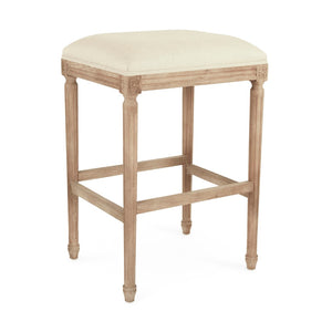 Louis Bar Stool Limed Grey Oak, Natural Linen CFH520 Bar E272 A003 Zentique