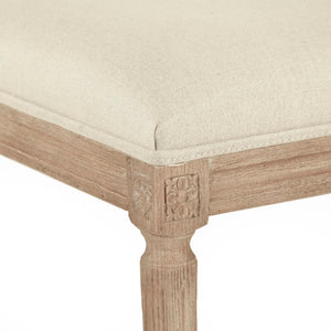 Zentique Louis Counter Stool — Solid Oak Frame with Linen Upholstery, Ergonomic Comfort & Timeless Style W20 x H25.5 x D16.5 CFH520 Counter E272 A003