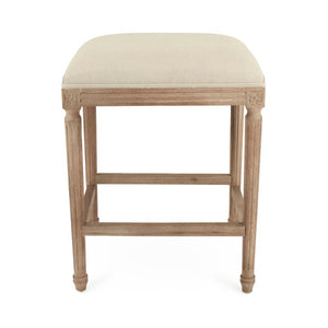 Zentique Louis Counter Stool — Solid Oak Frame with Linen Upholstery, Ergonomic Comfort & Timeless Style W20 x H25.5 x D16.5 CFH520 Counter E272 A003