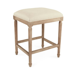 Zentique Louis Counter Stool — Solid Oak Frame with Linen Upholstery, Ergonomic Comfort & Timeless Style W20 x H25.5 x D16.5 CFH520 Counter E272 A003