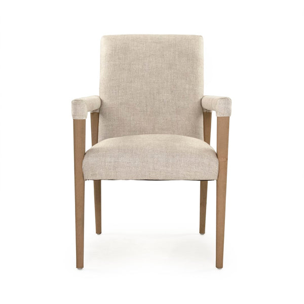 Jackson Arm Chair Reclaimed Oak, Cream Linen CFH526 E255-10 A015-A Zentique