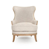 Miranda Wing Chair Limed Grey Oak, Natural Cream Linen CFH535 E272 A015-A Zentique