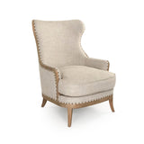 Miranda Wing Chair Limed Grey Oak, Natural Cream Linen CFH535 E272 A015-A Zentique