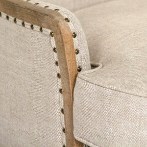 Zentique Miranda Wing Chair — Linen Upholstery on Solid Oak Frame, Plush Wingback Comfort for Living Spaces CFH535 E272 A015-A