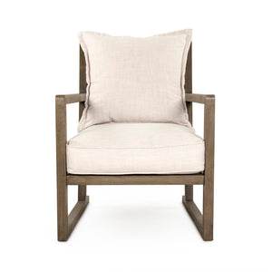 Meredith Club Chair Natural Beech, Off-White Polyester CFH540 E993 C128 Zentique